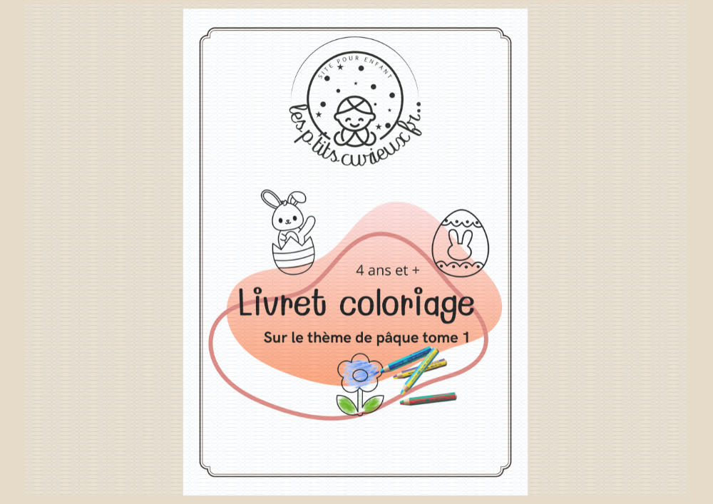 Livret de coloriage Pâques à partir de 3,4 ans et +