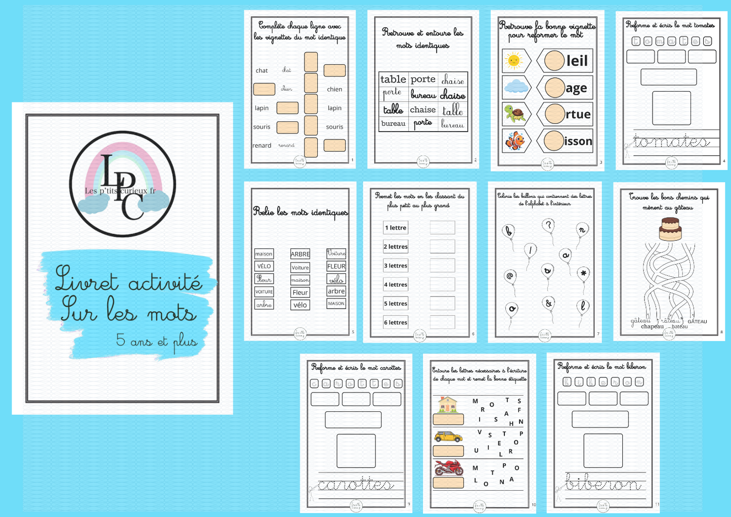 Livret activités sur les mots