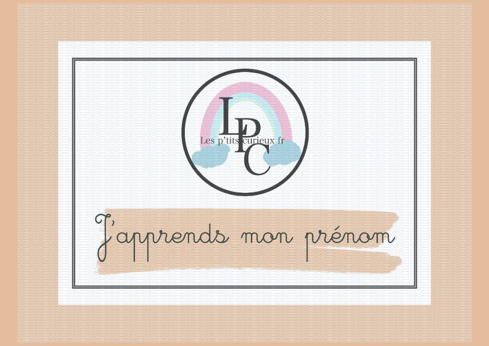 Livret j'apprends mon prénom